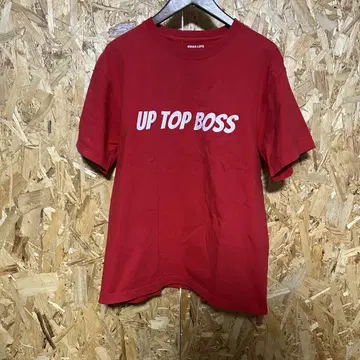 구제 의류 T셔츠 빨간색 레드 프린트 L 최고 책임자 보스 BOSS