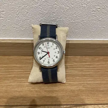 TIMEX 아날로그 시계 화이트/네이비