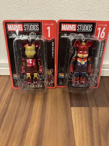 MARVEL 베어브릭 해피 복권 아이언맨 캡틴 마블