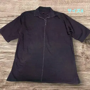 미사용품 45R 네이비 나염 데코보코 천축 코튼 셔츠