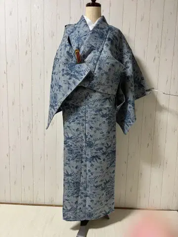 쪽 염색 쪽 염색 생견직 기모노 m4336