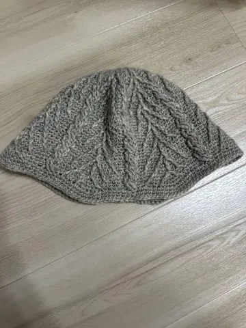 그레이 케이블 짜임 버킷 햇 핸드메이드