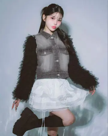 Darich 랜덤 프릴 미니 스커트 화이트