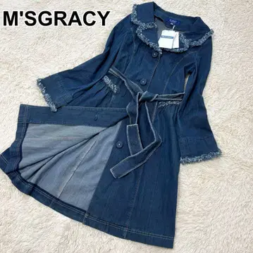 미사용품 택 포함 M'SGRACY 엠즈 그레이시 데님 코트 벨트