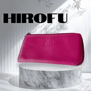 [ 레어 색상 핑크 ] HIROFU 히로후 장지갑 L자 새상품급