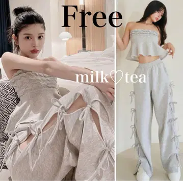 새상품 택 포함 다리치 릴랙스 썸머 레이디 셋업 그레이 프리 F
