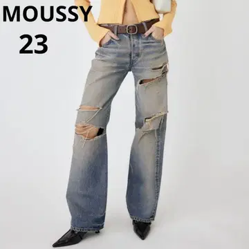 마우지 MOUSSY MIDRISE STRAIGHT 데미지 데님