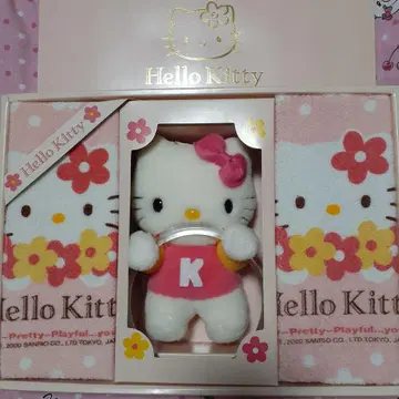 산리오 레트로 헬로키티 봉제 인형 행거 페이스 타월