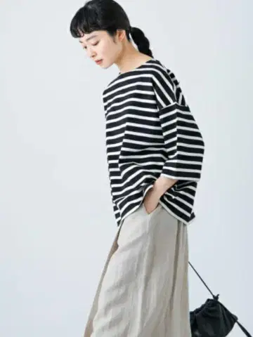 kagure 보더 5분 소매 티셔츠