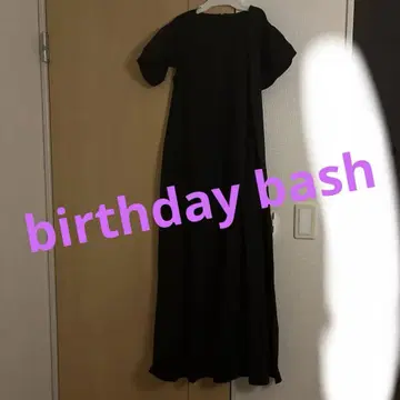 블랙 반팔 롱 원피스 birthday bash