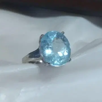SV925 유럽 빈티지 주얼리 하늘색석 실버 반지 #16