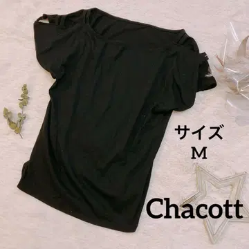 [ 새상품급 ] chacott 오프숄더 블랙 반팔 T셔츠