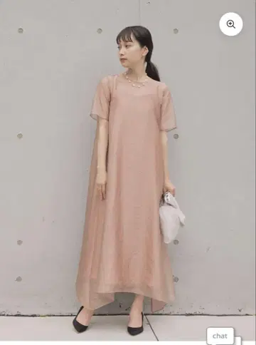 kaene 시어 오간자 숏 슬리브 드레스