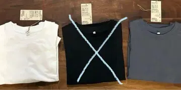 MUJI 무인 2색 세트 금기 라이트 맨투맨 크루넥 반팔 T셔츠 M