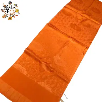MC-7246 오비 장식 천 순수 실크 린넨 아사노하와 국화 주황색