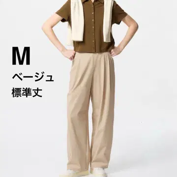 [UNIQLO] 울트라 스트레치 액티브 와이드 팬츠 베이지 표준 기장 M