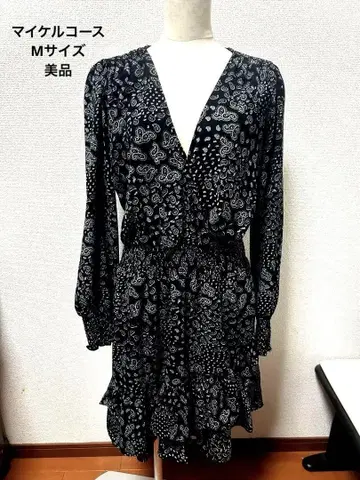 [ 새상품급 ] 마이클코어스 카슈쿨 원피스 페이즐리 올 패턴 긴팔