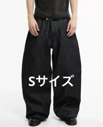 MENES Janome Raw Baggy Jeans 블랙 S 사이즈