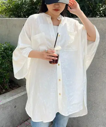 새상품 CIAOPANIC TYPY 린넨 레이온 돌먼 셔츠