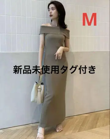 anuans 아뉴앙스 문넥 타이트 원피스 카키