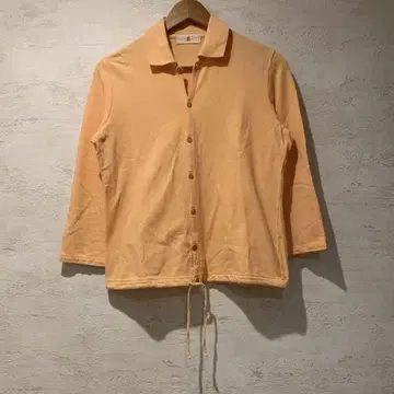 45rpm 오렌지 폴로 칼라 7부 소매 티셔츠