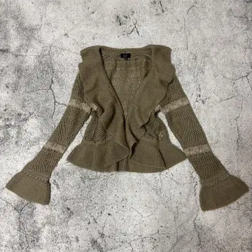 y2k 00s 모리걸 밑단 프릴 볼레로 레이스 플레어 페어리