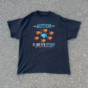 자폐증 인식 개선 캠페인 티셔츠 물고기 구제 의류 빈티지