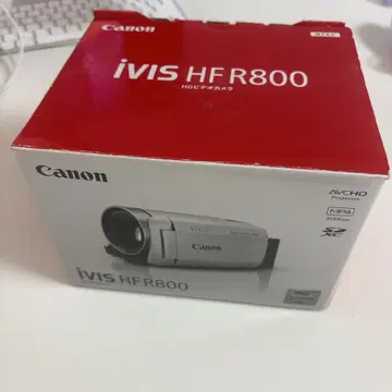 【美品】Canon　iVIS HF R800　ホワイト　SDカード付き ゴールシーンを印象的にスロー撮影、キヤノンのビデオカメラ