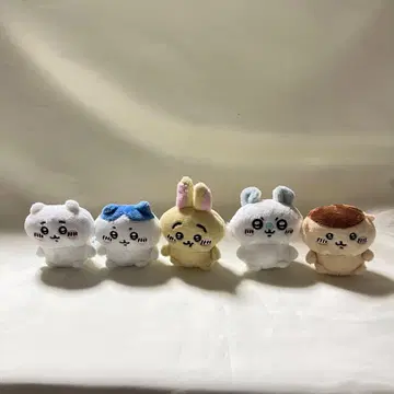 치이카와 (먼작귀) 앉은 봉제 인형 5종 세트 하치와레, 토끼, 모몽가