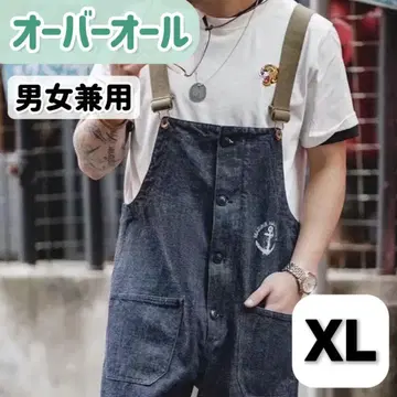 [ 데님 오버롤 ] 남녀 공용 살로펫 올인원 작업복 XL