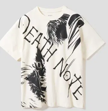 L 사이즈 데스노트 콜라보 T셔츠