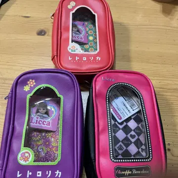 리카짱 패키지 디자인 파우치 3종 라운드원 한정판 레트로리카