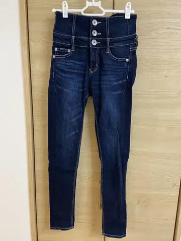 GYDA 허리 크로스 스키니 데님 팬츠