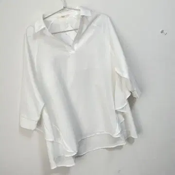 셰트와 린넨 터치 BACK 프릴 스키퍼 셔츠