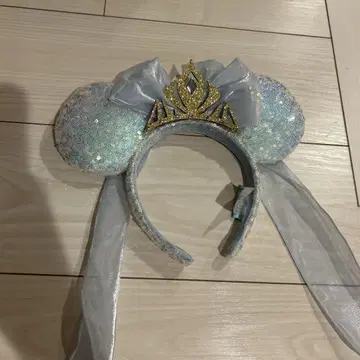 홍콩 디즈니 한정판 스카이블루 미니 마우스 모양 안나 머리띠
