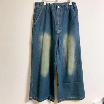 SUCH A STAN 로고 스티치 배기 데님 팬츠 와이드 청바지 자수