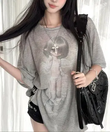 비침 반팔 티셔츠