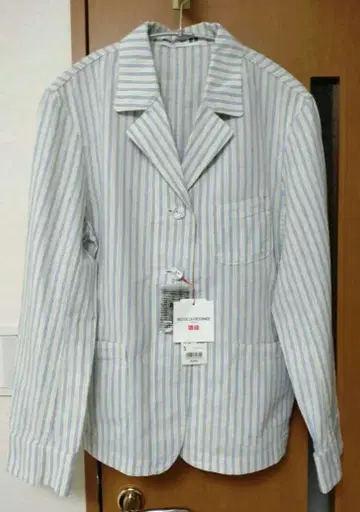 택 포함 새상품 유니클로 INES 린넨 코튼 커버올 S