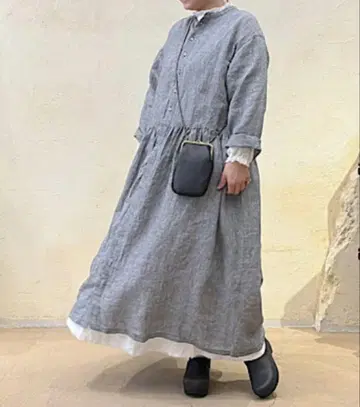 nest robe 린넨 올드 클래시컬 글렌체크 원피스