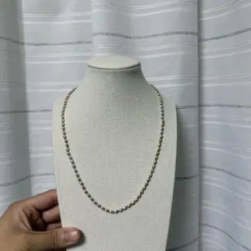 실버925 비즈 체인 목걸이 약 50cm