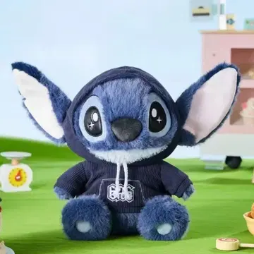 스티치 봉제 인형 오버롤 후드 부착 28cm
