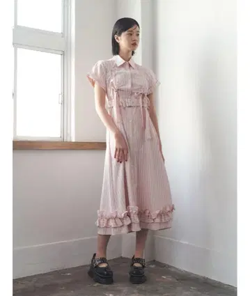 jouetie 개더 리본 롱 셔츠 원피스 M 사이즈