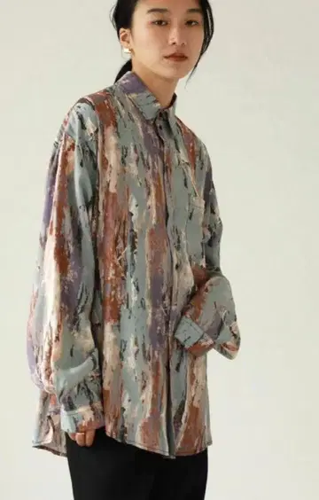 투데이풀 페인트 래프 셔츠/모카