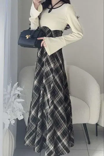 mily bilet 도킹 체크 원피스