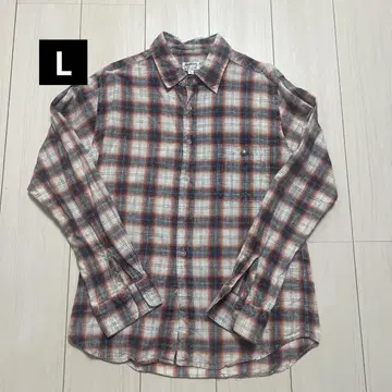 체크 긴팔 셔츠 L