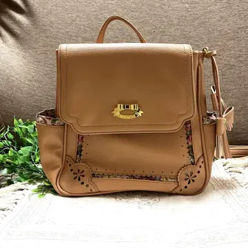 LIZLISA 리즈리사 베이지 백팩 (안감 플라워 원단)