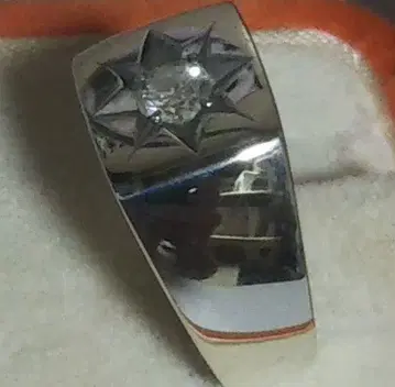 실버 별 모양 반지 다이아몬드 0.345ct