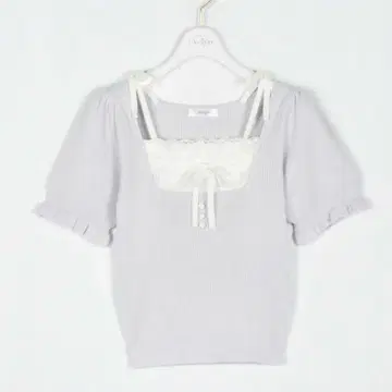 evelyn 가슴 레이스 라메 니트