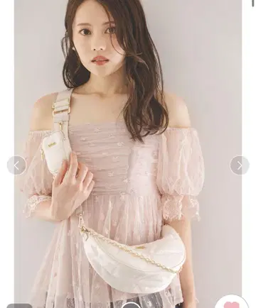 스나이델 SNIDEL 바리에 오프숄더 레이스 튜닉