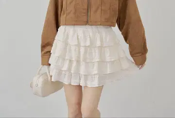 chico 레이스 티어드 프릴 치마바지